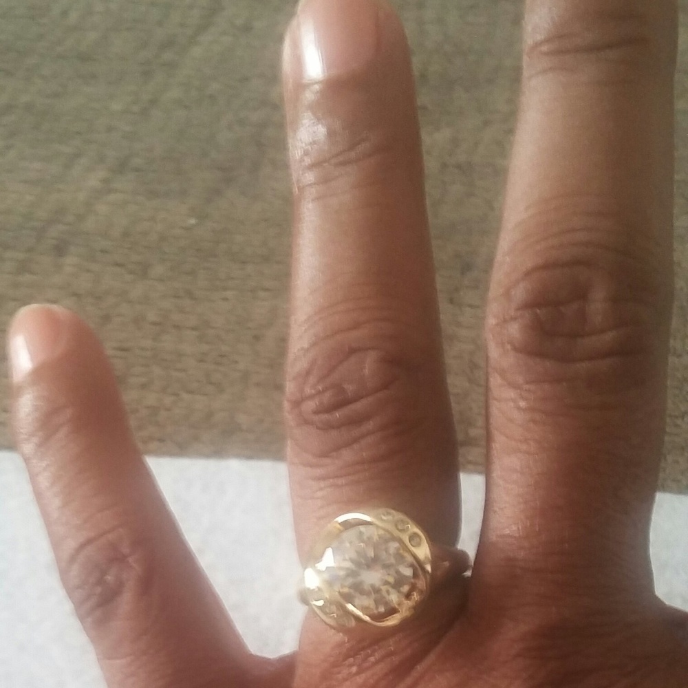 Gold NRT Cubic Zirconium Fashion Ring